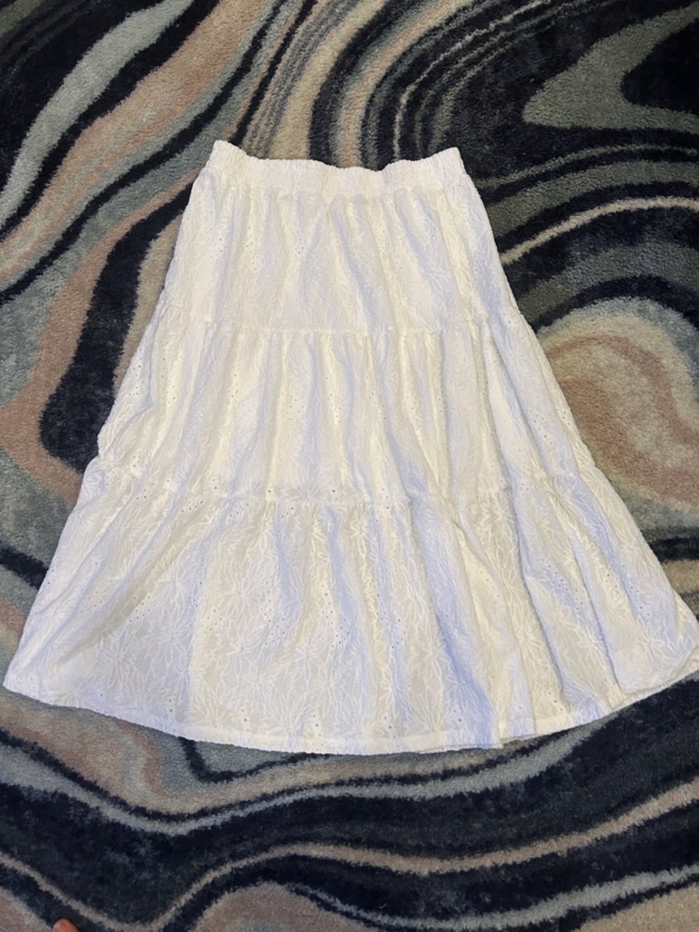 MICHAEL Michael Kors White Tiered Eyelet Skirt